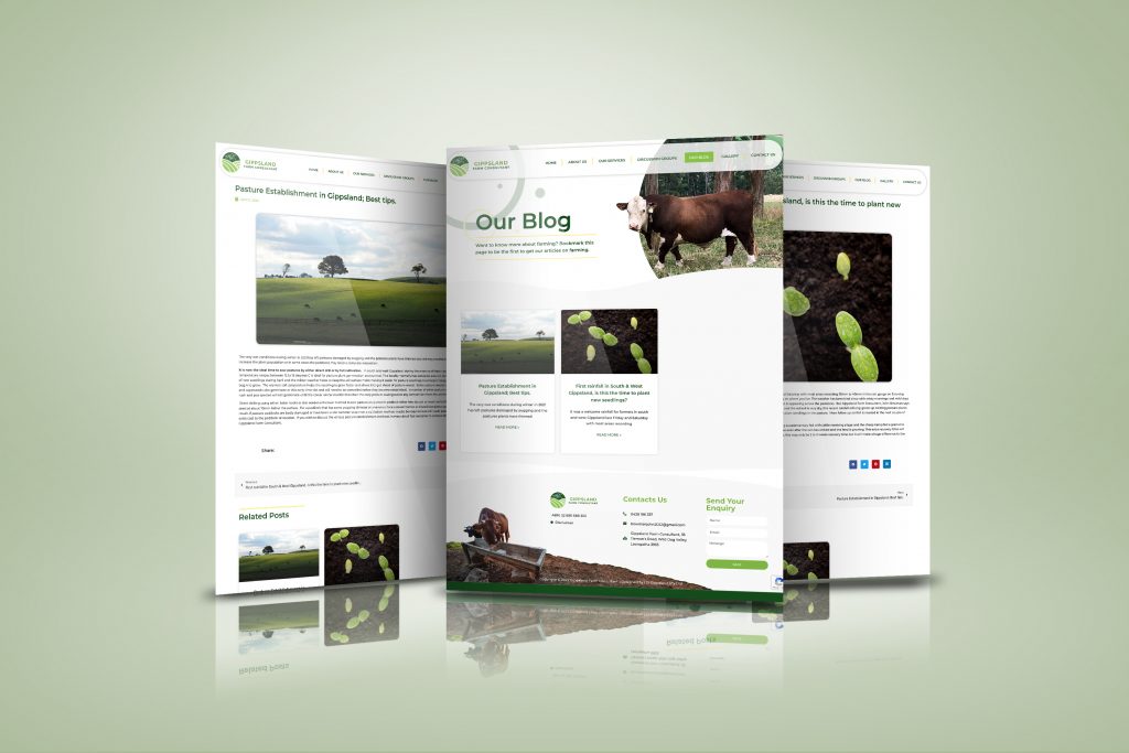 Gippsland Farm Consultant website blog page designed by us
