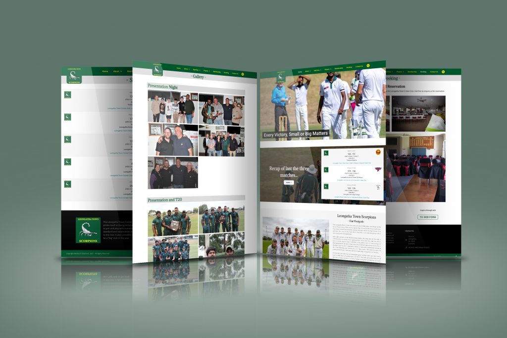 snapshots of leongatha cricket club website designed by us